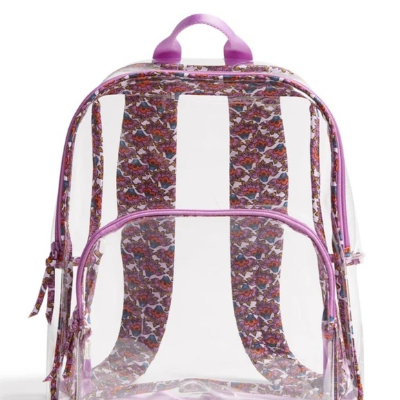 VERA BRADLEY wTransparent Backpack with Purple Floral Design main image 9
